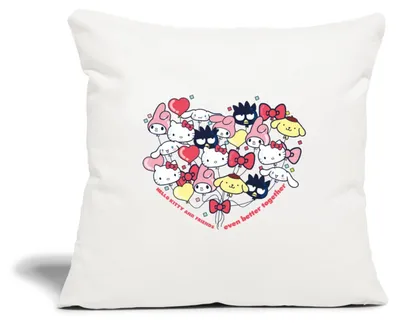 Produktbild von Spreadshirt Hello Kitty And Friends Ballons Kissenbezug 45x45 cm, One size, Naturweiß