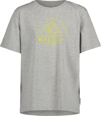 Produktbild von Maloja TuriniB Jungen Shirt mit grafischem Berg-Print, grau, Größe 152