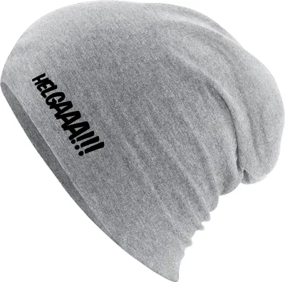 Produktbild von Huuraa Beanie Helgaaa Schriftzug Heather Grey One Size Baumwolle und Elasthan Mütze Geschenkidee