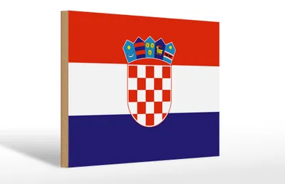 Produktbild von Holzschild Flagge Kroatien 30x20cm Flag of Croatia