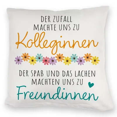 Produktbild von Beste Kollegin Kuschelkissen mit Spruch Von Kolleginnen zu Freundinnen durch