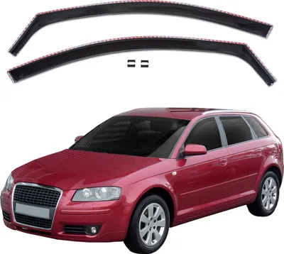 Produktbild von J&J AUTOMOTIVE | GP Windabweiser Für Audi A3 5D 8P Sportback 2004-2012 2 Stück vorne, GP Regenabweiser, Schwarz, Getönt, Aerodynamisch, Einfache Montage, Befeistigung mit Clips