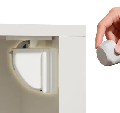 Zdjęcie produktu dla Magnetyczne zabezpieczenia dla dzieci, 4 sztuki, do szafek i szuflad, montaż bez wiercenia