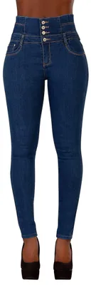 Obrázok produktu pre Glook Dámske úzke džínsy, vysoký pás, elastické | Úzke džínsy s vysokým pásom