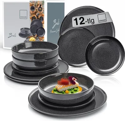 Produktbild von SÄNGER Porzellan Geschirrset Bali, Tafelservice 12 teilig für 4 Personen