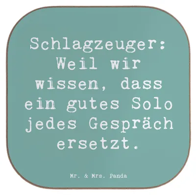 Produktbild von Mr. & Mrs. Panda Tischuntersetzer Spruch Schlagzeug Solo - Meeresbrise - Geschenk, Musik, Band, Coaster, Untersetzer für Gläser, Beats, Tassen, gläseruntersetzer, Musiker