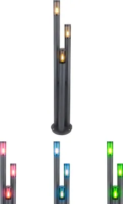 Produktbild von RGB LED Stehleuchte, 3-Flammig, Edelstahl, anthrazit, H 170 cm