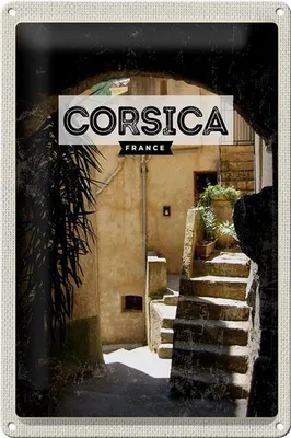 Produktbild von Blechschild Reise 20x30cm Corsica France Architektur Urlaubsort