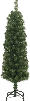 Zdjęcie produktu dla Maison Exclusive – Sztuczna choinka o smukłym kształcie z podstawą, zielona, 150 cm, PVC