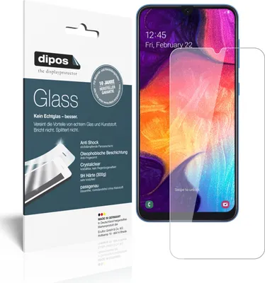 Produktbild von 1x Schutzfolie für Samsung Galaxy A50s - Anti-Shock 9H Folie dipos Glass Kunststoffglas