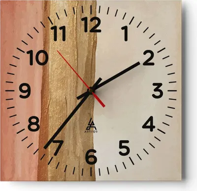 Produktbild von Wanduhr - Quadrat - Glasuhr - Gold Abstraktion Linien - 30x30cm - Schleichendes Uhrwerk - Lautlos - zum Aufhängen bereit - Dekoration Modern - Wanddekoration aus Glas - C4AC30x30-4739