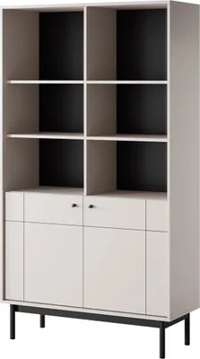 Produktbild von Regal Sora 185 cm in Cashmere mit schwarzen Metallfüßen