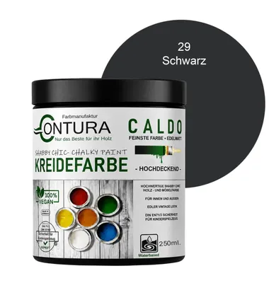 Produktbild von Contura BeGreen 250ml. Kreidefarbe Shabby Chic Möbellack - 29 Schwarz