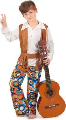 Obrázok produktu pre Hippie kostým pre chlapcov s čelenkou, farebný 7-9 rokov (130-145 cm)