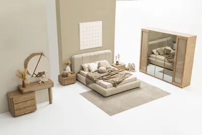 Produktbild von Elegantes Schlafzimmer-Set: Bett, Nachttische, Schminktisch & Schrank