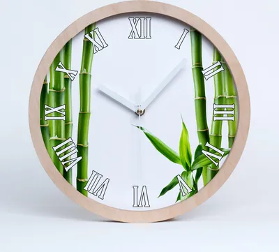 Produktbild von Holzuhr 20fi cm wanduhr - weiße Spitzen - Bambus