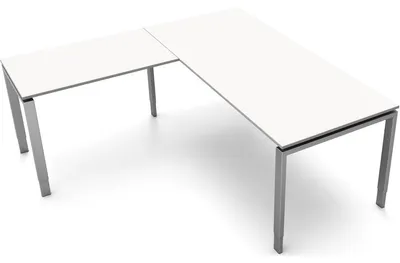 Produktbild von Schreibtisch Form5 180 180x80x68-82cm / Anbau 100x60cm weiß