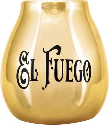 Produktbild von Cebador - Mate Becher Keramik Gold350ml - Klassisches Design Mit Logo - Praktisches Zubehör Für Yerba Mate