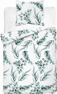 Immagine prodotto di Detexpol Biancheria da letto in cotone 140x200 bianco foglie di menta 5107 A con una federa Cotone 32
