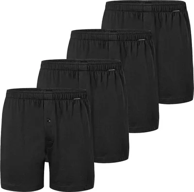 Produktbild von Schiesser 4er Pack Singel-Jersey Boxershorts Lockere Passform, Funktionale Knopfleiste, Weiche Single-Jersey-Qualität