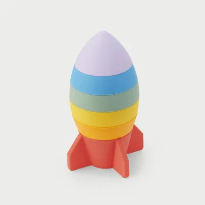 Produktbild von TickiT Stapelspielzeug SiliSoft Rakete Regenbogen Silikon - Lernspielzeug
