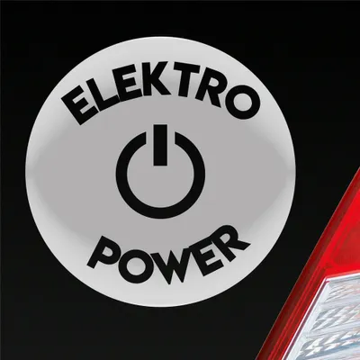 Produktbild von Auto Aufkleber Elektro Power Elektrizität Energie Öko Strom 10x10 cm Silber Sticker Heckscheibenaufkleber