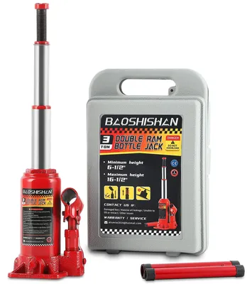 2 Ton Doppelhub-Flaschenwagenheber mit Tragetasche, 365mm