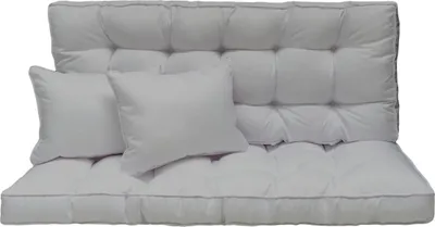 Produktbild von Hollywoodschaukel Auflage 150x50 cm, 3-Sitzer, dick gepolstert, Grau, Gartenbank, Balkon, Kissen Set [133]