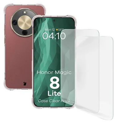 Produktbild von Handyhülle + 2x Folie für Honor Magic8 Lite, Bizon Case Clear Pack, Transparent
