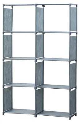 Obrázok produktu pre Herzberg 8-vrstvová viacúčelová polica na knihy a úložný regál - 85 x 125 cm čierna
