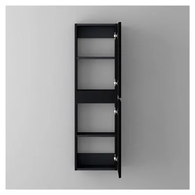 Produktbild von Hochschrank für das Badezimmer mit 2 Türen und 4 Fächern, BTH: 35x20x120 cm, in Matt Schwarz
