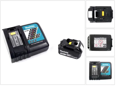 Image de Makita DC 18 RC Chargeur rapide + Batterie Makita BL 1850 B - 18 V  5,0 Ah Li-Ion