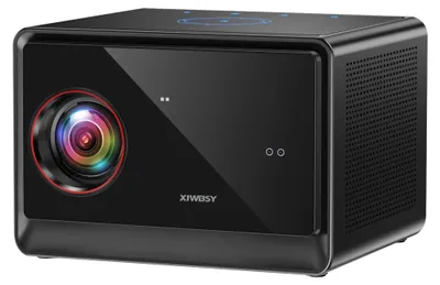 Image de Android 14, projecteur Heimkino, modèle X08MAX avec TV Stick, Full HD 1080p, 4000 lumens ANSI, décodage 4K/8K, Google TV, Netflix, diagonale d'image de 102 à 762 cm