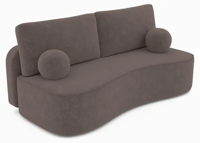 Produktbild von Sofa ROTONDO mit Schlaffunktion, Schlafsofa, Wohnzimmersofa, Couch, Soffa, Bettsofa, Bucle-Stoff – Braun ANTHOLOGY 6