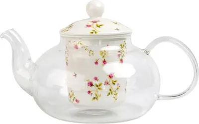 Produktbild von Teekanne Rosa, Glas, Keramikdeckel Und Sieb 0,6L