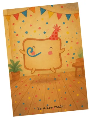 Produktbild von Mr. & Mrs. Panda Ansichtskarte Toast Party Design - Weiß - Geschenk, Ansichtskarten, Postkarte, einzelkarte, Freund, für Frauen, Partner, Kunstkarten, Hochzeitstag
