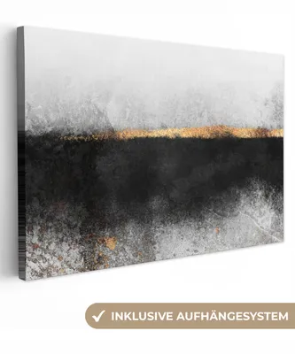 Produktbild von MuchoWow® - Leinwandbilder - Gold - Abstrakt - Luxus, Wandbild, Wanddeko Bilder Wohnzimmer, 120x80 cm
