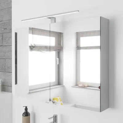 Produktbild von Lodge Spiegelschrank 90 cm mit 2 Türen und LED-Aufbauleuchte