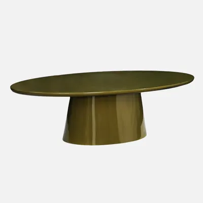 Produktbild von sweeek - Ovaler Couchtisch mit Hochglanz-Oberfläche - Khaki