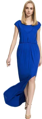 Produktbild von Damen Elegantes Kleid Maxikleid Abendkleid Cocktailkleid mit Schlitz; Blau L