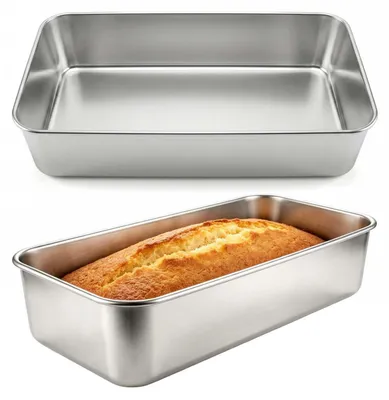 Produktbild von Kastenform Edelstahl 33x15x6,7 cm Brotbackform Kuchenform Rechteckig Spülmaschinenfest