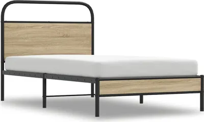 Produktbild von Bettgestell ohne Matratze 90x200 cm Räuchereiche Holzwerkstoff