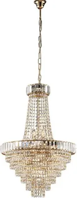 Immagine prodotto di Vladimir Lampadario in ferro e ottone dorato con strass 8 luci 129 Ø51 BL263-8-OR
