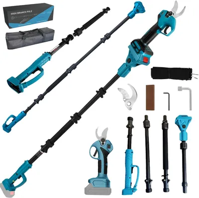 Produktbild von Akku-Astschere 2-in-1 mit 2 Meter Verlängerungsstab, maximale Schnittdurchmesser: 30 mm, Akku-Astschere, kompatibel mit Makita 18 V
