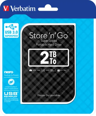Immagine prodotto di Store 'n' Go 2 TB, disco rigido esterno (nero, Micro-USB-B 3.2 Gen 1 (5 Gbit/s))