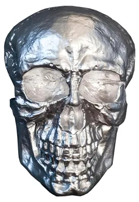 Produktbild von Riess Ambiente Exklusive Wandskulptur Totenkopf XXL 40cm Silber Deko Schädel