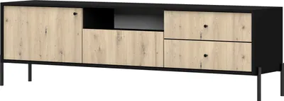 Image de TV- Lowboard Armoire TV 200 cm Chêne noirArtisan - Rejwen