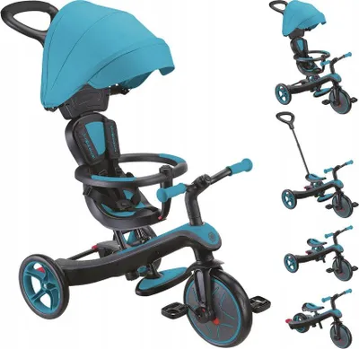 Zdjęcie produktu dla Rowerek trójkołowy Globber Explorer 4w1 dla dzieci, napęd na przednie koło, miętowy