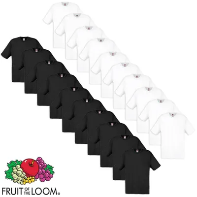 Produktbild von Fruit of the Loom Original T-Shirts 20 Stk. Weiß/Schwarz L Baumwolle