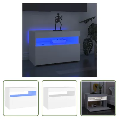 Produktbild von The Living Store TV-Schrank mit LED-Leuchten Weiß 60x35x40 cm